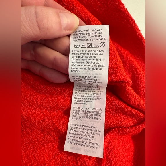 J. CREW Faux Wrap Top in Textured Crepe Vibrant Orange VNeckline Shirt Blouse - Picture 8 of 12